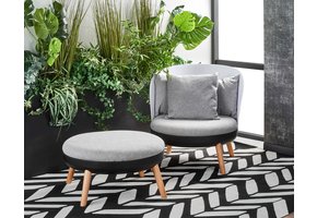 SCANDI - voetenbanken - Scandinavisch - hout - grijs zwart