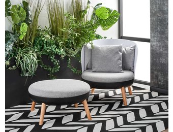 SCANDI - voetenbanken - Scandinavisch - hout - grijs zwart