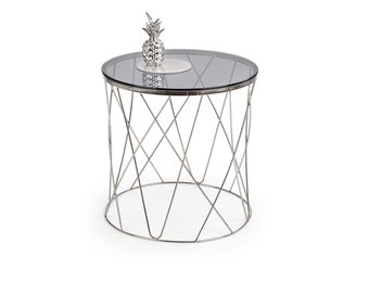 SELENA - salontafel - roest vrij staal - glas - zilver