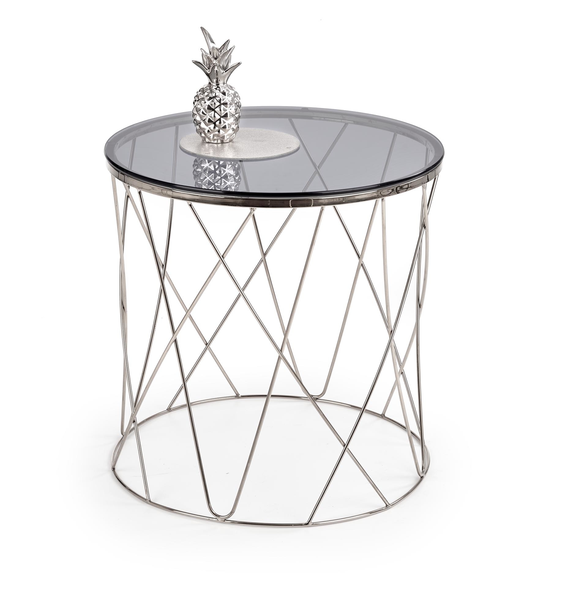 SELENA - salontafel - roest vrij staal - glas - zilver