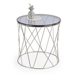 SELENA - salontafel - roest vrij staal - glas - zilver
