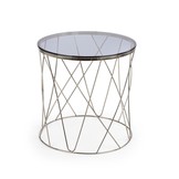 SELENA - salontafel - roest vrij staal - glas - zilver