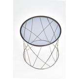 SELENA - salontafel - roest vrij staal - glas - zilver