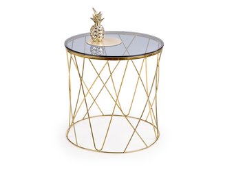 SELENA - salontafel - roest vrij staal - glas - goud