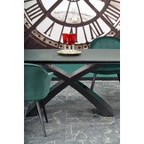 SILVESTRO - eettafel - uitschuifbaar - gelakt MDF - zwart grijs