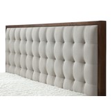 SOLOMO - tweepersoonsbed - stof - massief rubberhout - beige