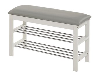 Schoenen rek - bank - 81x48x31 cm - wit grijs