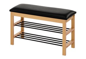 Schoenen rek - bank - 81x48x31 cm - zwart