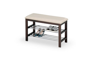 Schoenen rek - bank - 81x49x31 cm - crème wengé