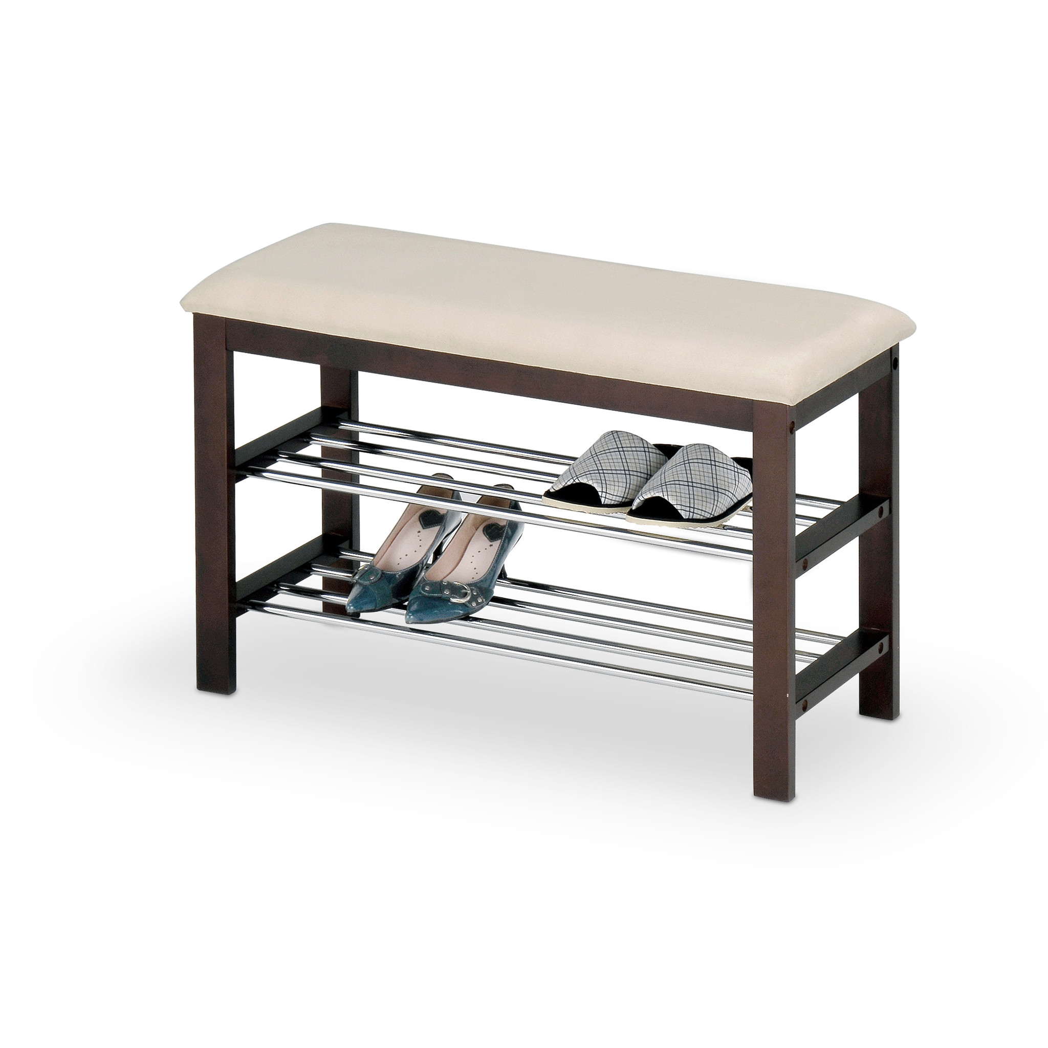 Schoenen rek - bank - 81x49x31 cm - crème wengé