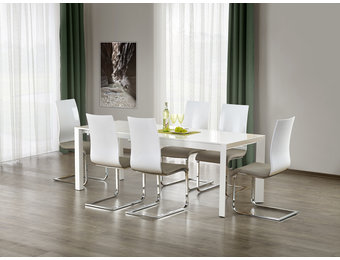 STANFORD - eettafel - uitschuifbaar - gelakt MDF - wit