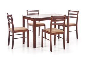 NIEUW STARTER - eettafel set - 4 stoelen - MDF plaat - espresso