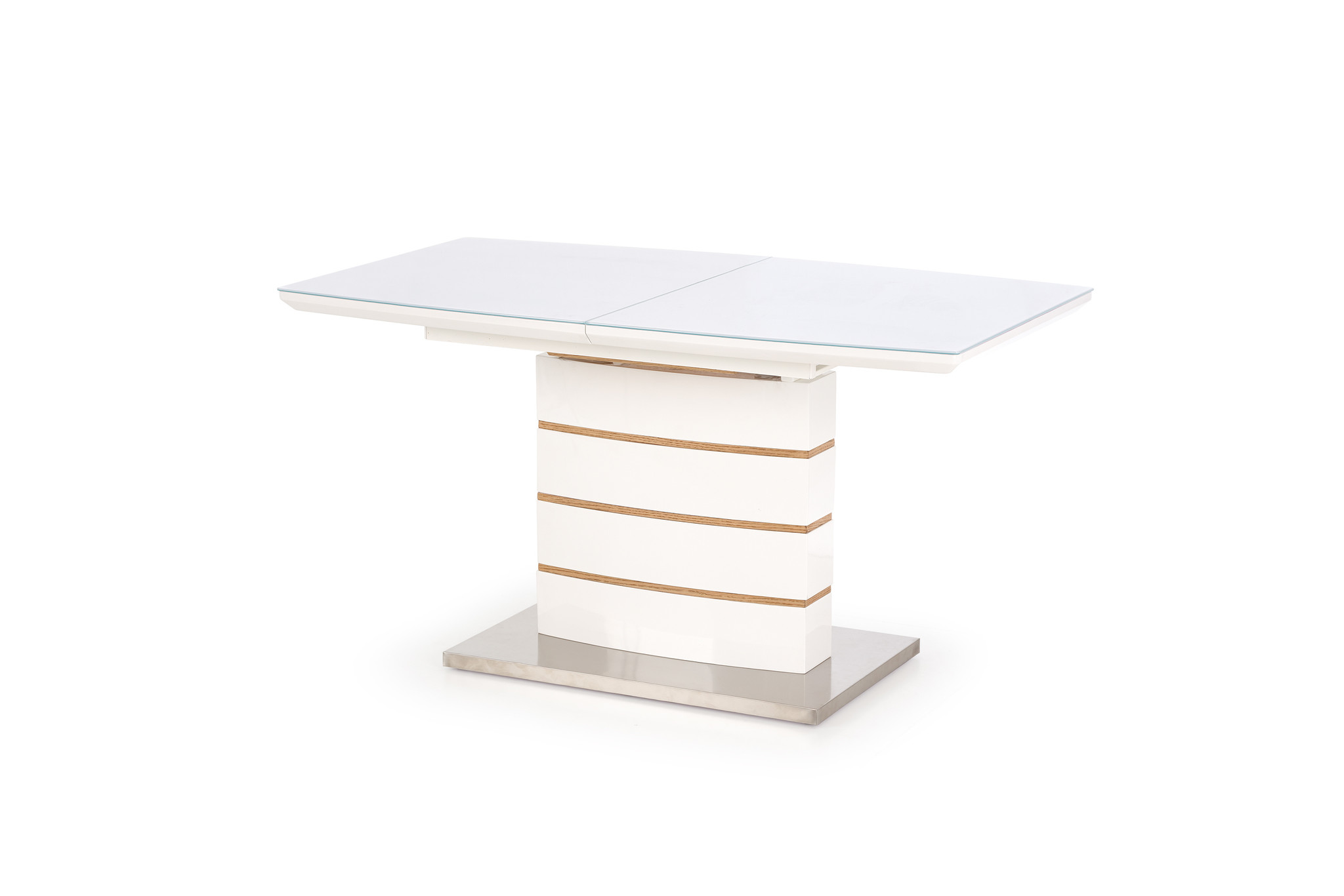 TORONTO - eettafel - uitschuifbaar - gelakt MDF - glas - wit