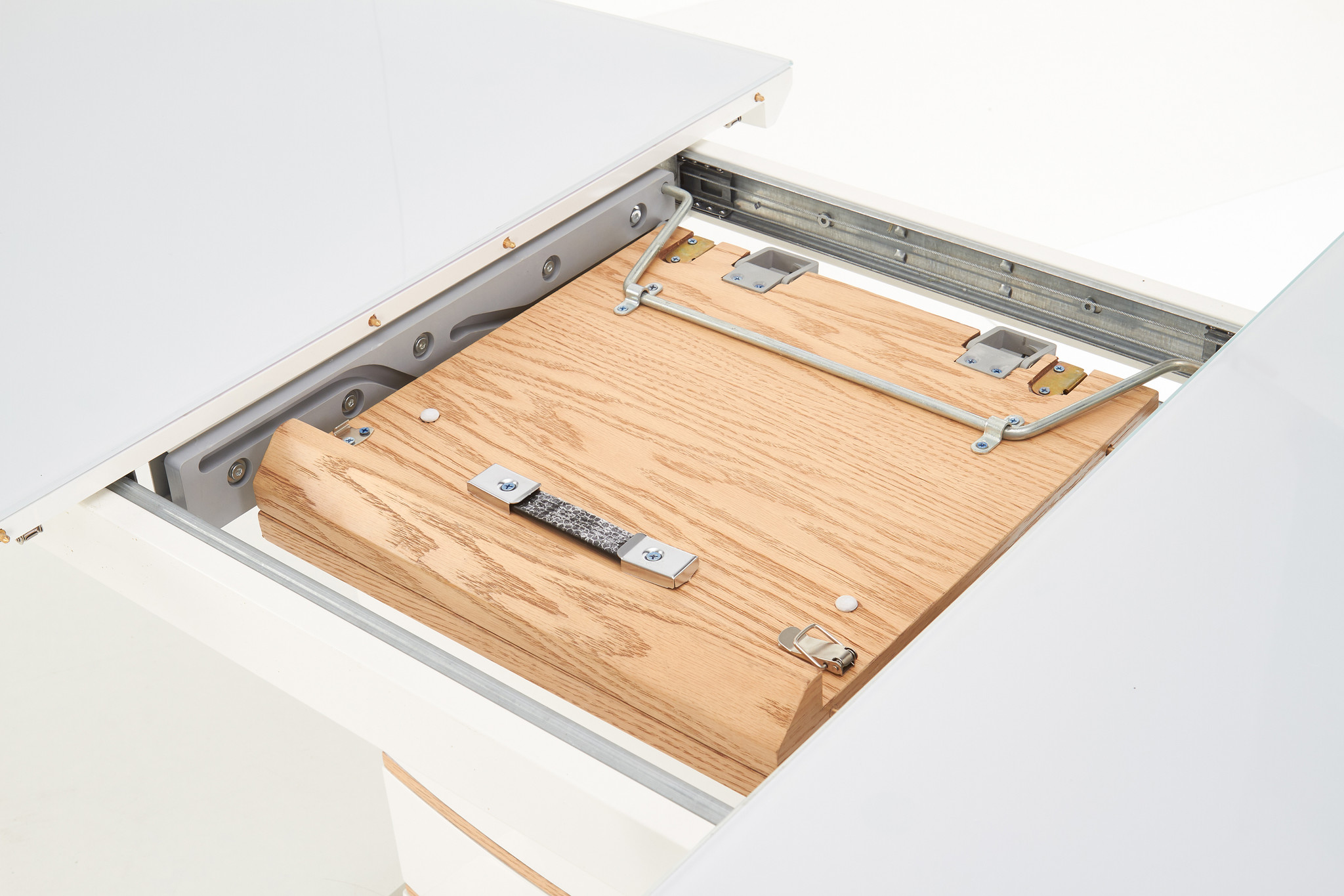 TORONTO - eettafel - uitschuifbaar - gelakt MDF - glas - wit