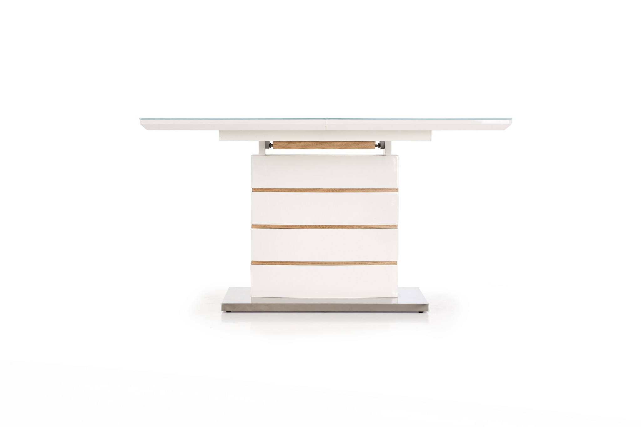 TORONTO - eettafel - uitschuifbaar - gelakt MDF - glas - wit