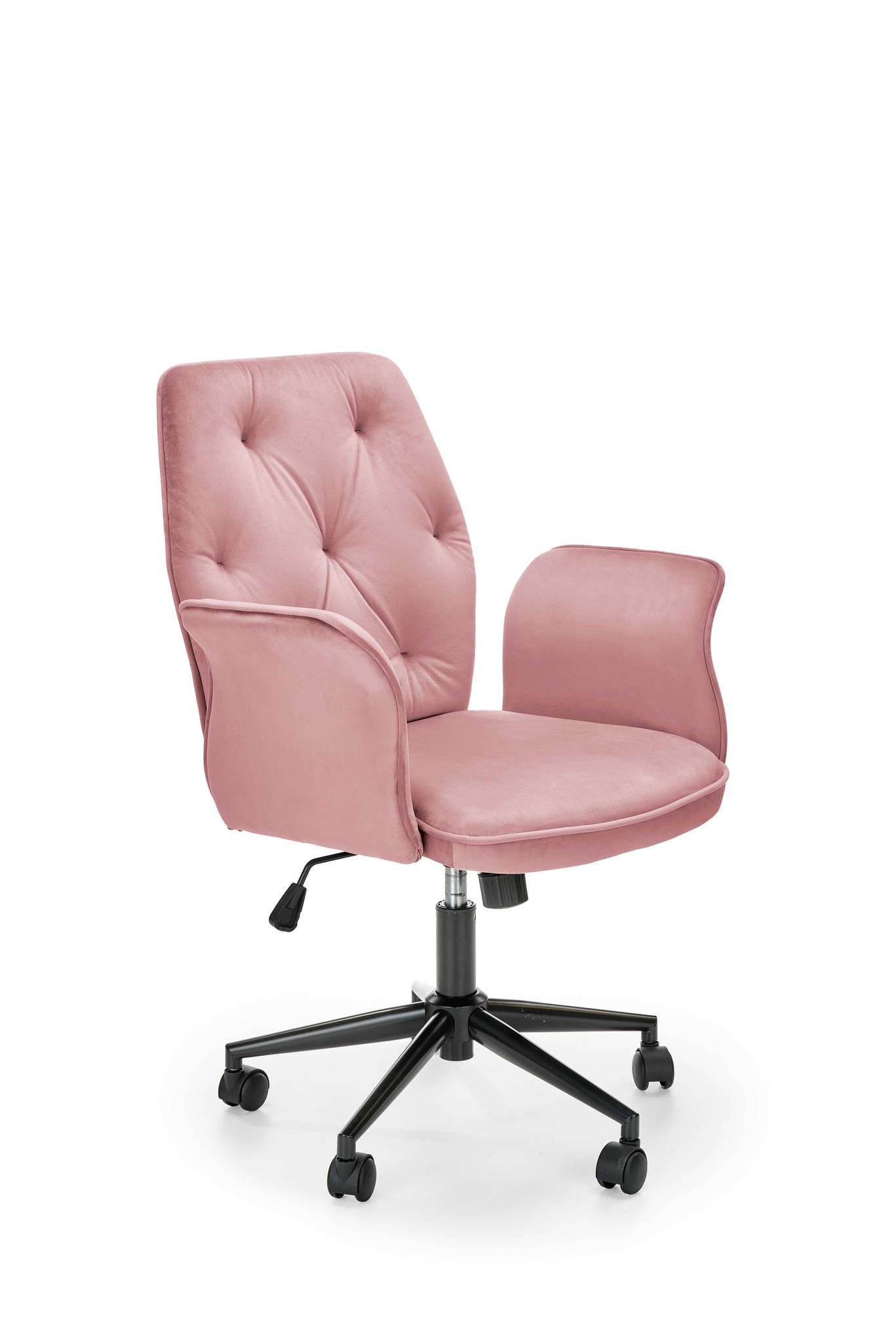 TIROL - bureaustoel - fluwelen stof - roze - 65x90-100x63 cm