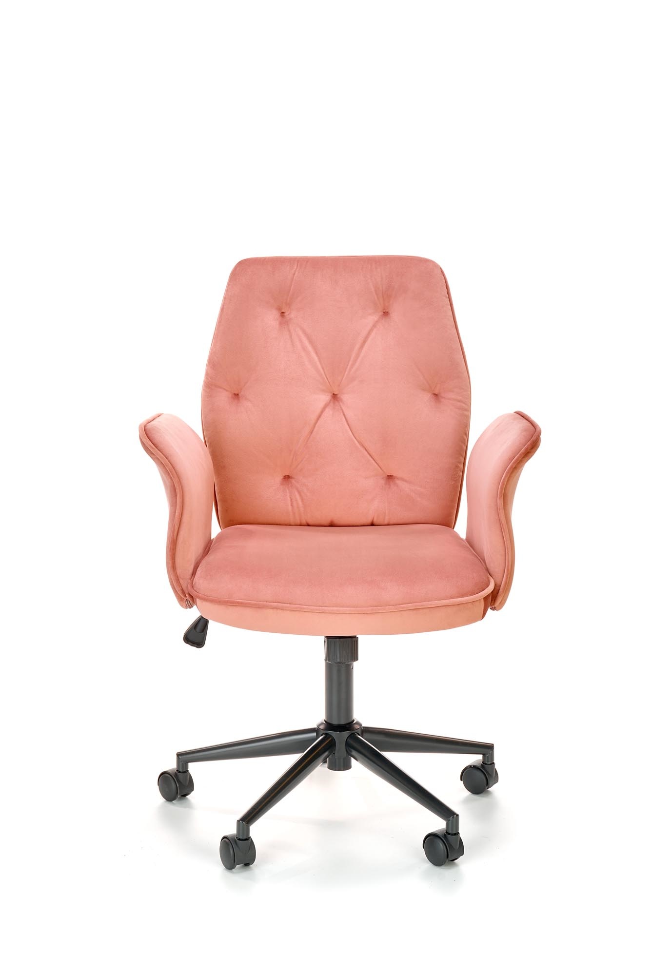 TIROL - bureaustoel - fluwelen stof - roze - 65x90-100x63 cm