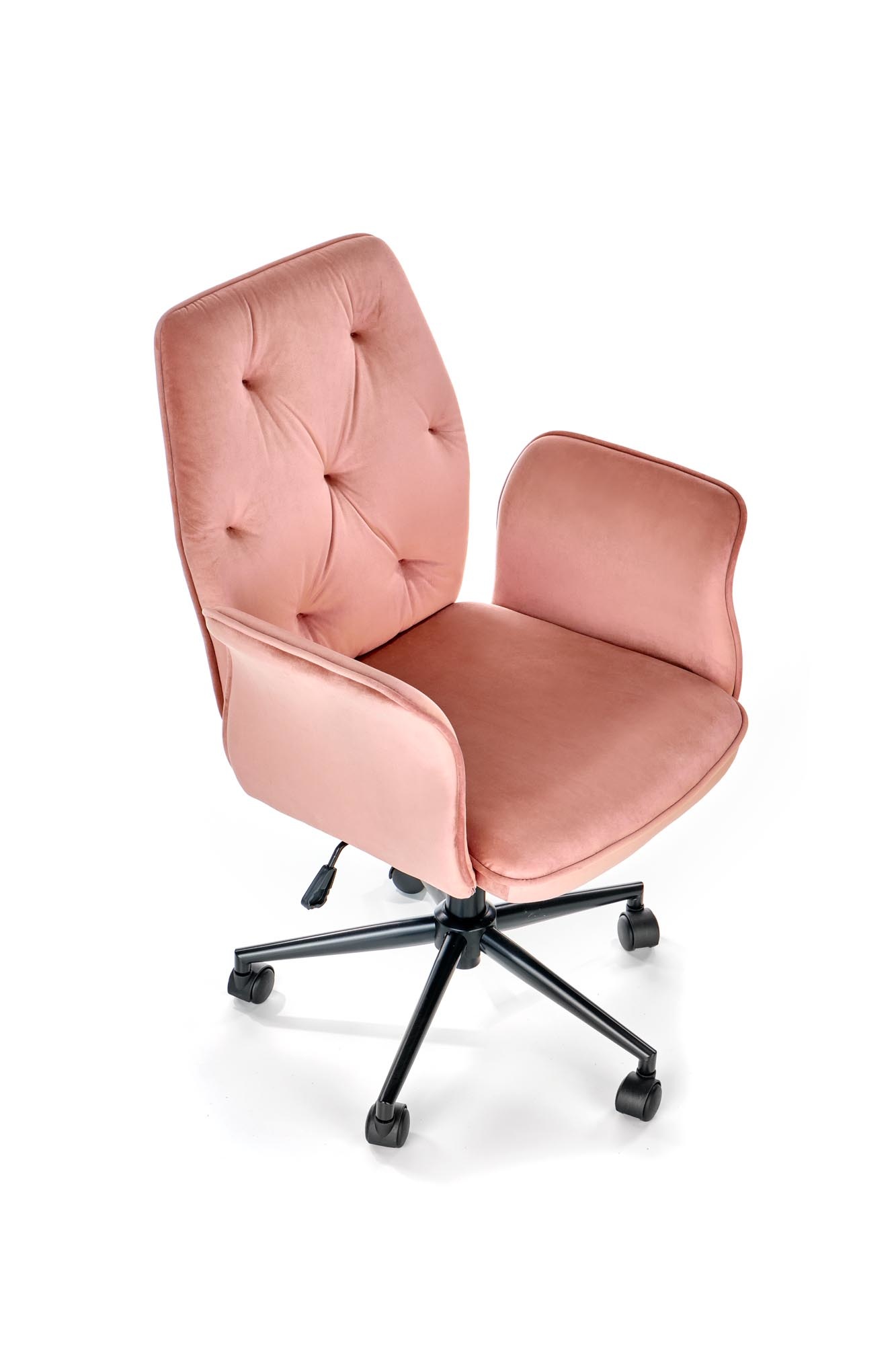 TIROL - bureaustoel - fluwelen stof - roze - 65x90-100x63 cm