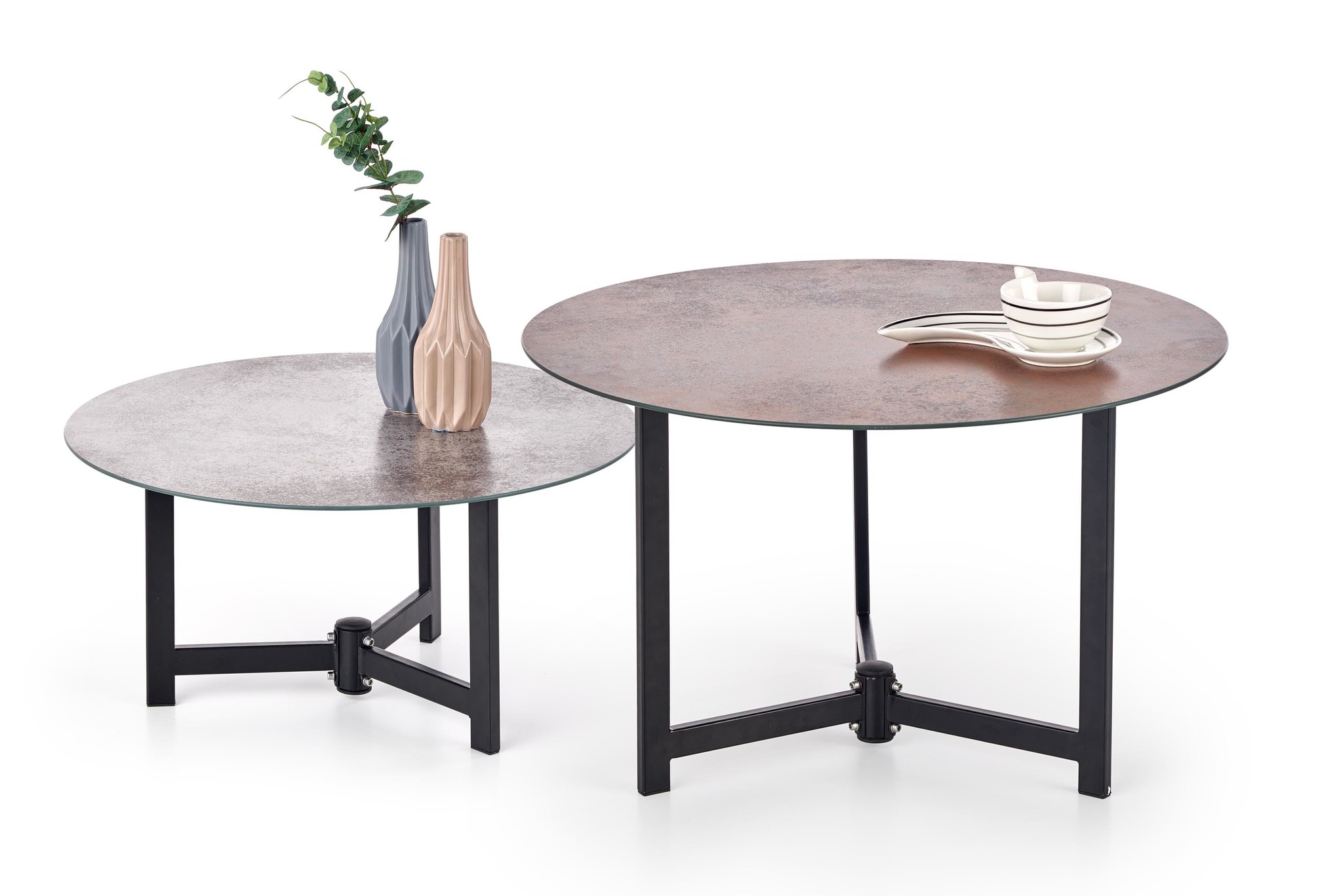 TWINS - salontafels - set van 2 - glas - 70x43x70cm