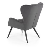 TYRION - fauteuil - stof - hout - 75x91x86 cm - grijs