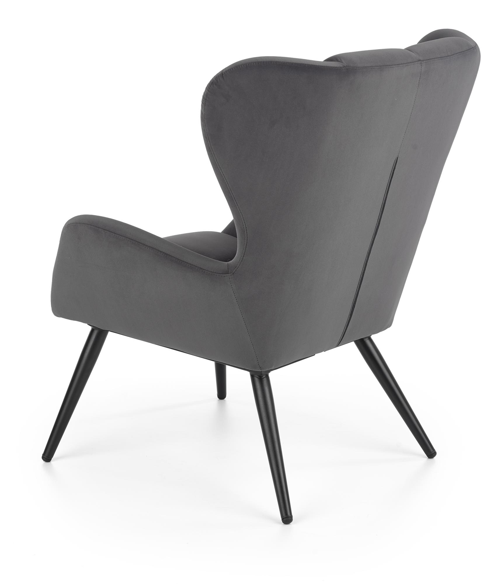 TYRION - fauteuil - stof - hout - 75x91x86 cm - grijs