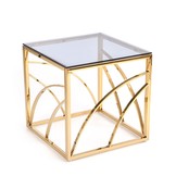 UNIVERSE - salontafel - roest vrij staal - glas - goud