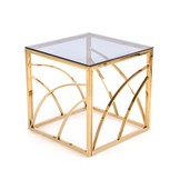 UNIVERSE - salontafel - roest vrij staal - glas - goud