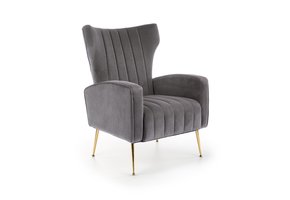 VARIO - fauteuil - fluwelen stof - 70x100x70 cm - grijs