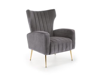 VARIO - fauteuil - fluwelen stof - 70x100x70 cm - grijs