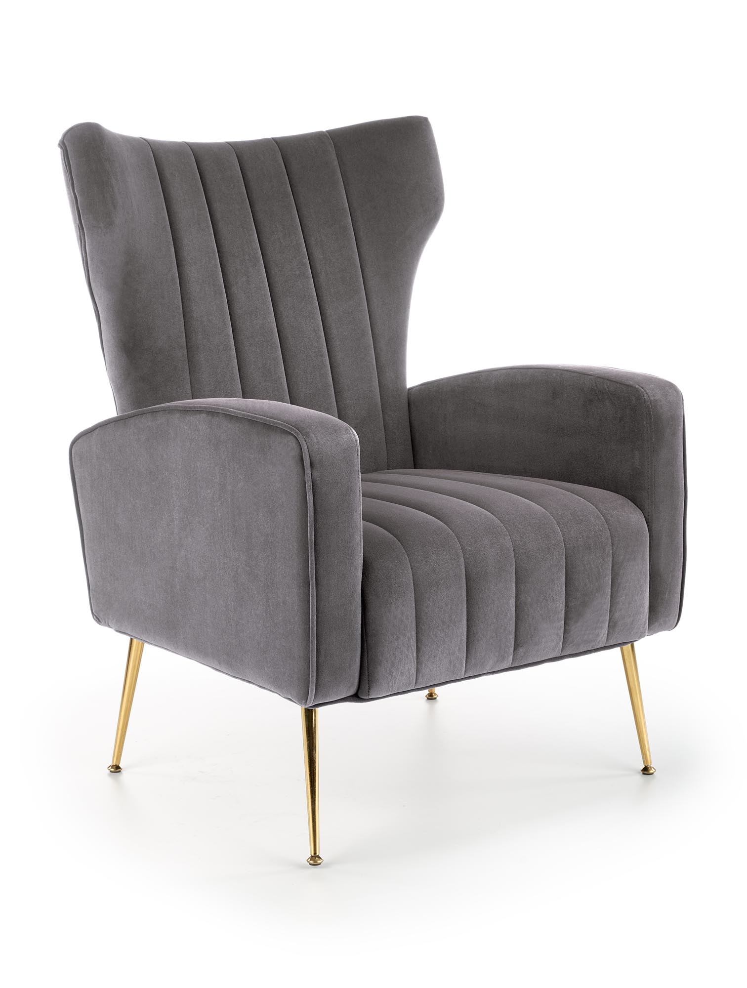 VARIO - fauteuil - fluwelen stof - 70x100x70 cm - grijs