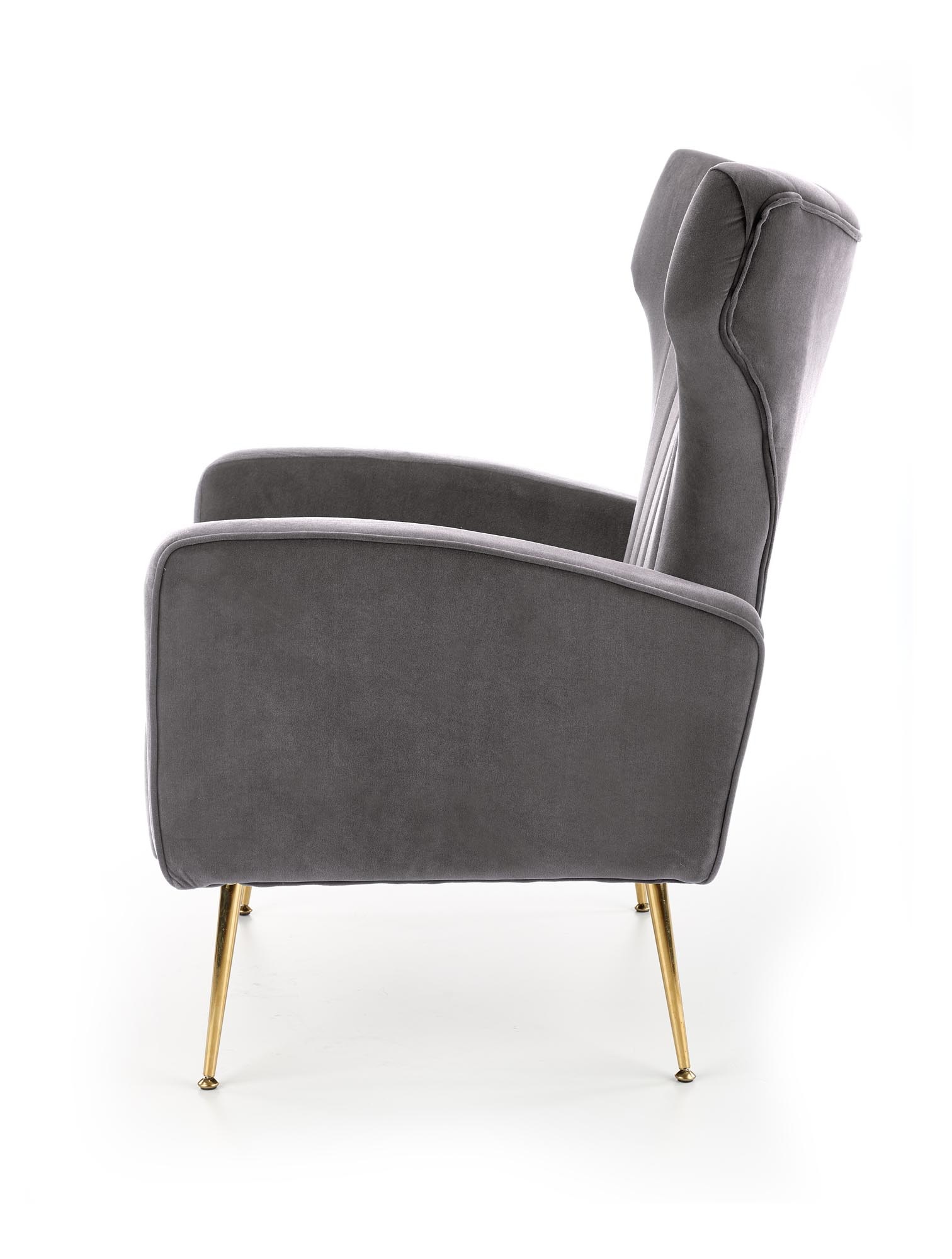 VARIO - fauteuil - fluwelen stof - 70x100x70 cm - grijs