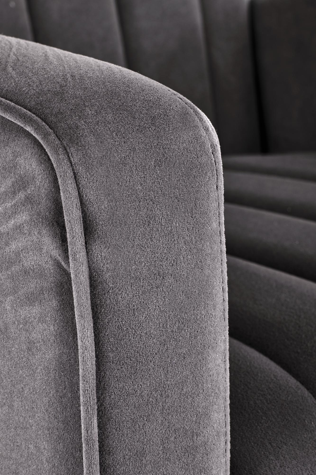 VARIO - fauteuil - fluwelen stof - 70x100x70 cm - grijs