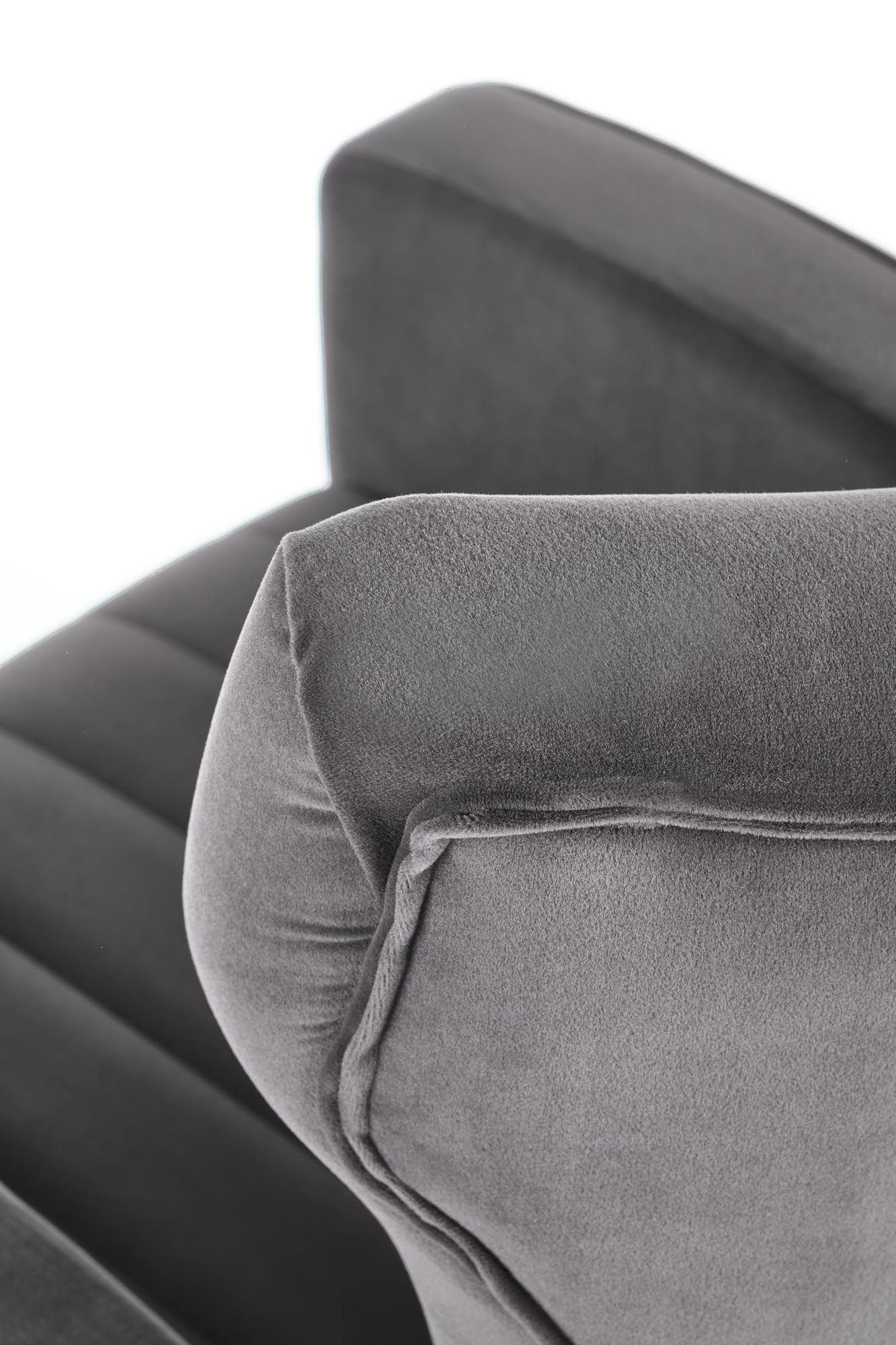VARIO - fauteuil - fluwelen stof - 70x100x70 cm - grijs