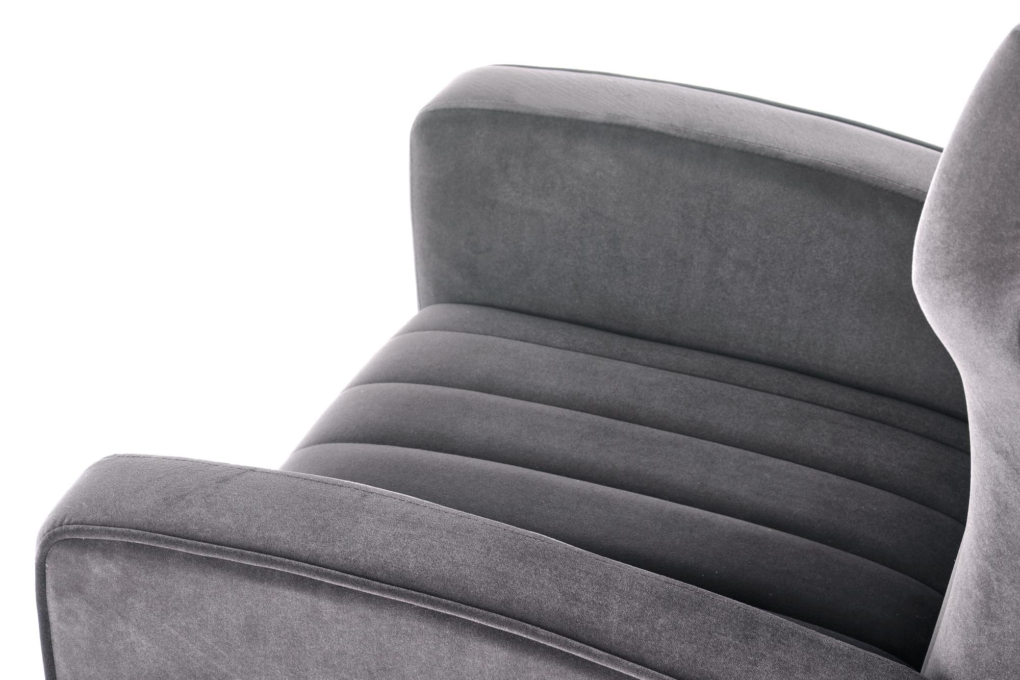 VARIO - fauteuil - fluwelen stof - 70x100x70 cm - grijs