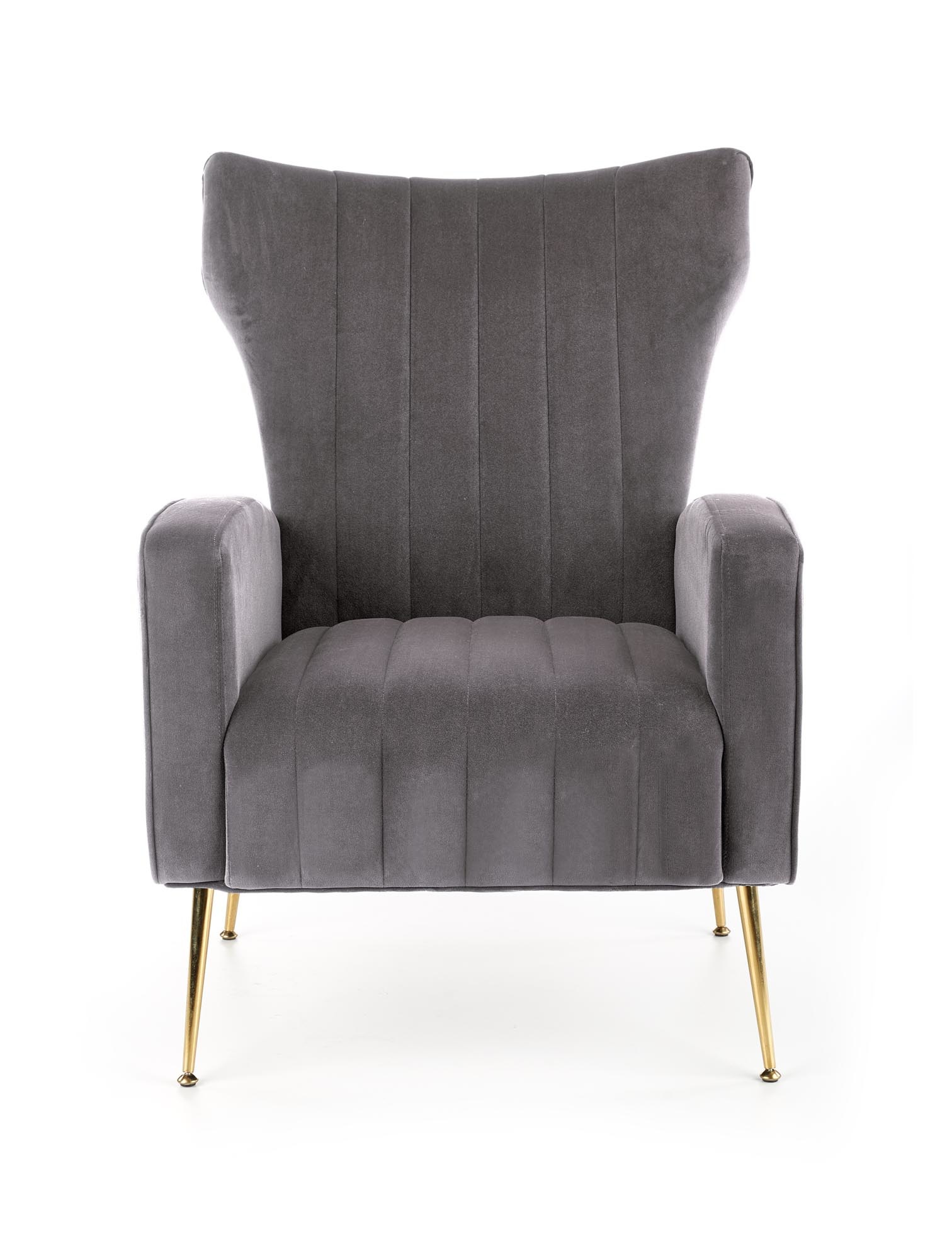 VARIO - fauteuil - fluwelen stof - 70x100x70 cm - grijs