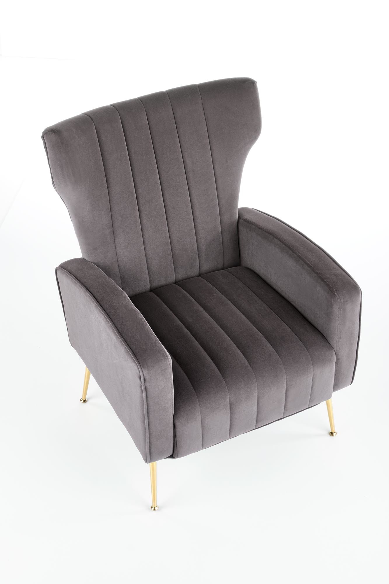 VARIO - fauteuil - fluwelen stof - 70x100x70 cm - grijs