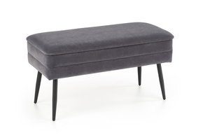 VELVA - halbank - opbergruimte - 78x37x42 cm - grijs