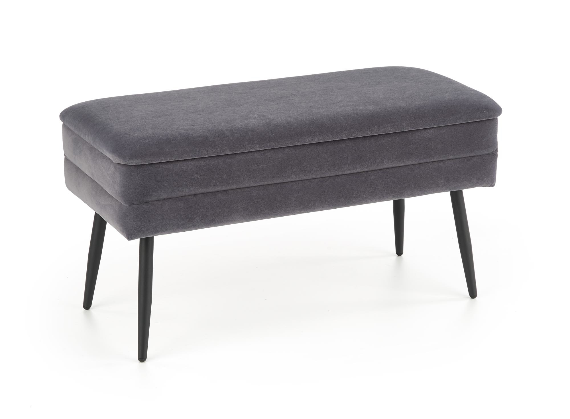 VELVA - halbank - opbergruimte - 78x37x42 cm - grijs
