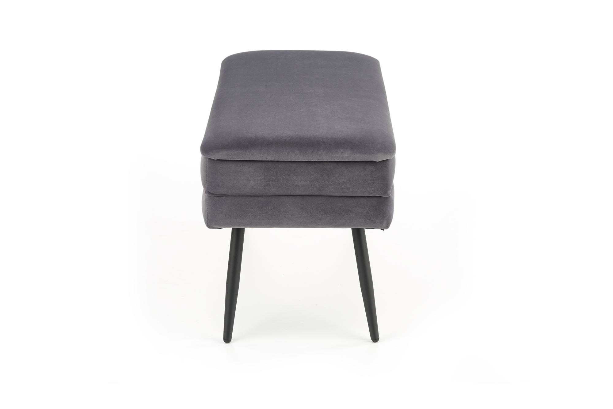 VELVA - halbank - opbergruimte - 78x37x42 cm - grijs