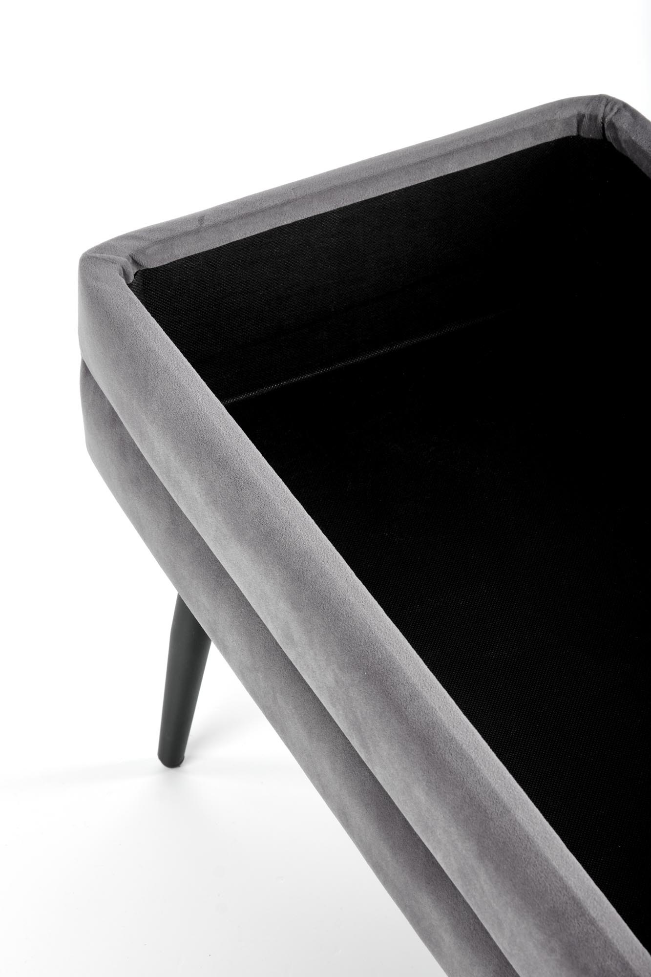 VELVA - halbank - opbergruimte - 78x37x42 cm - grijs