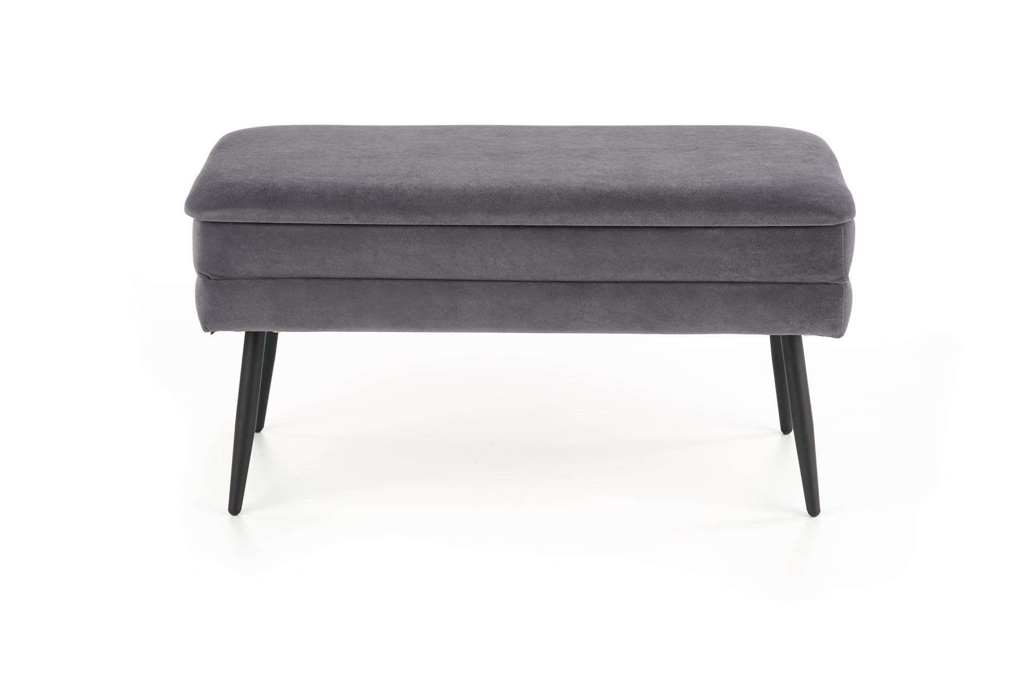 VELVA - halbank - opbergruimte - 78x37x42 cm - grijs