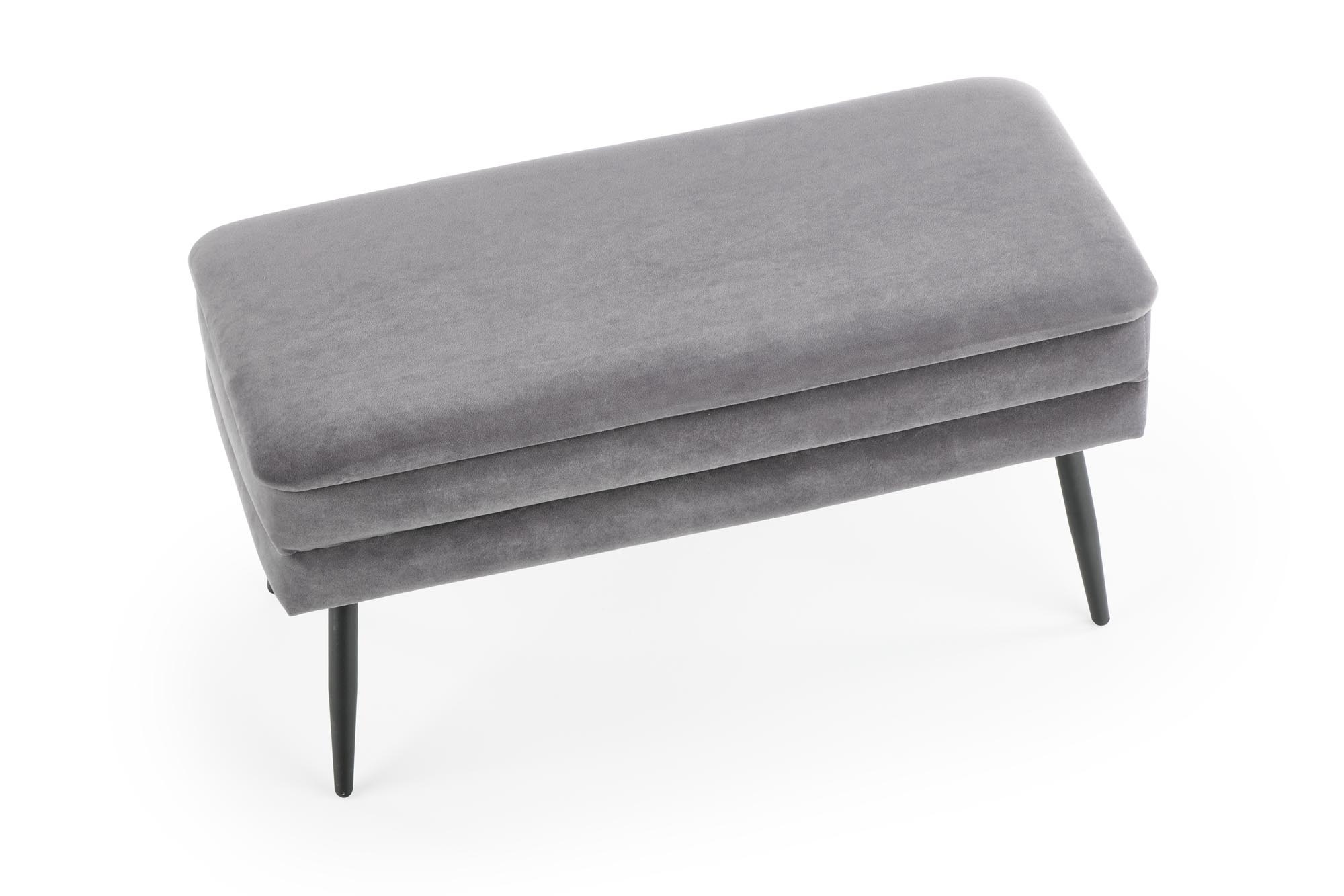 VELVA - halbank - opbergruimte - 78x37x42 cm - grijs