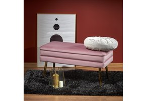 VELVA - halbank - opbergruimte - 78x37x42 cm - roze