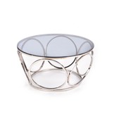 VENUS - salontafel - roest vrij staal - glas - zilver