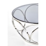 VENUS - salontafel - roest vrij staal - glas - zilver