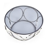 VENUS - salontafel - roest vrij staal - glas - zilver