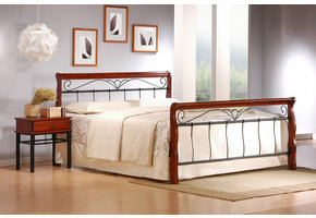 VERONICA - tweepersoonsbed - massief hout - gelakt staal