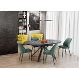 VERTIGO - eettafel - uitschuifbaar - gelakt MDF - zwart marmer