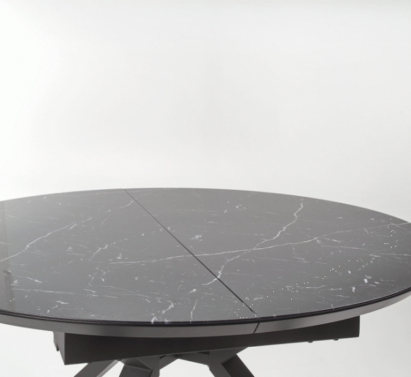VERTIGO - eettafel - uitschuifbaar - gelakt MDF - zwart marmer