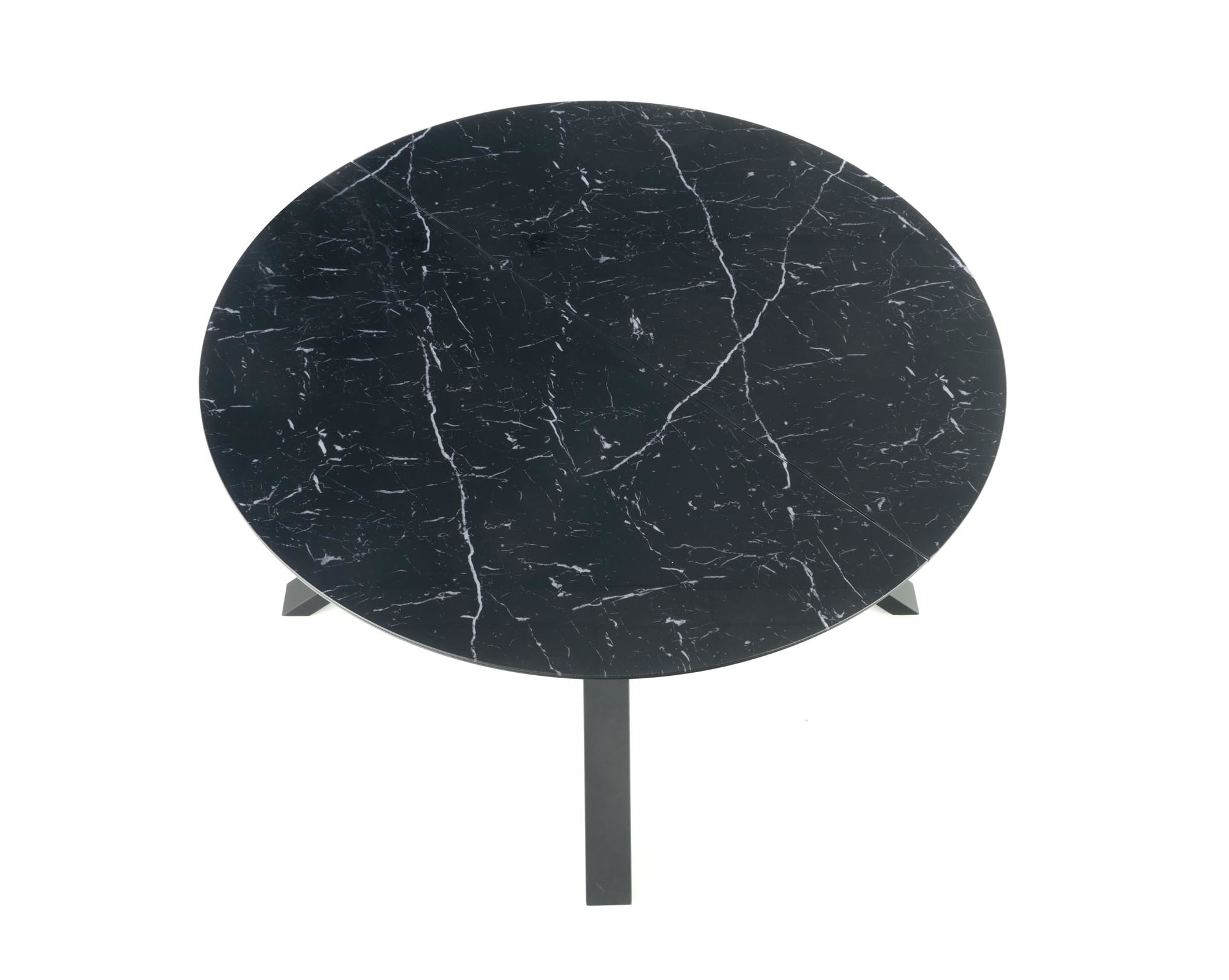 VERTIGO - eettafel - uitschuifbaar - gelakt MDF - zwart marmer